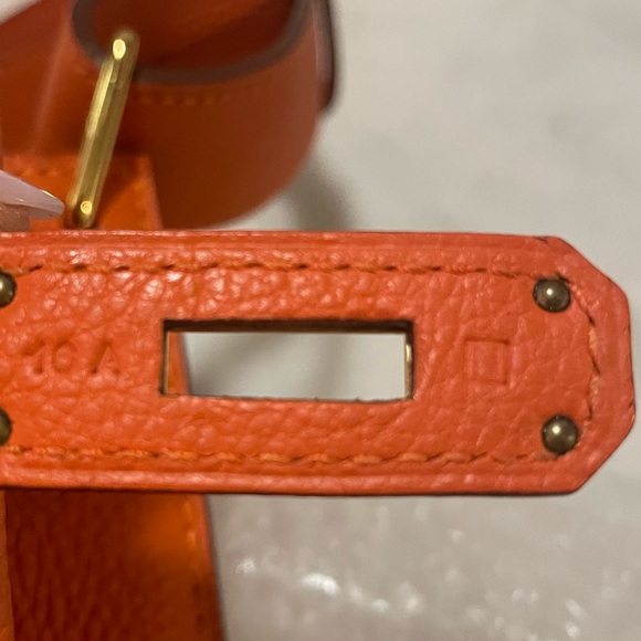 SOLD Hermes So Kelly 22 orange Clemence with GHW - Picture 8 of 12